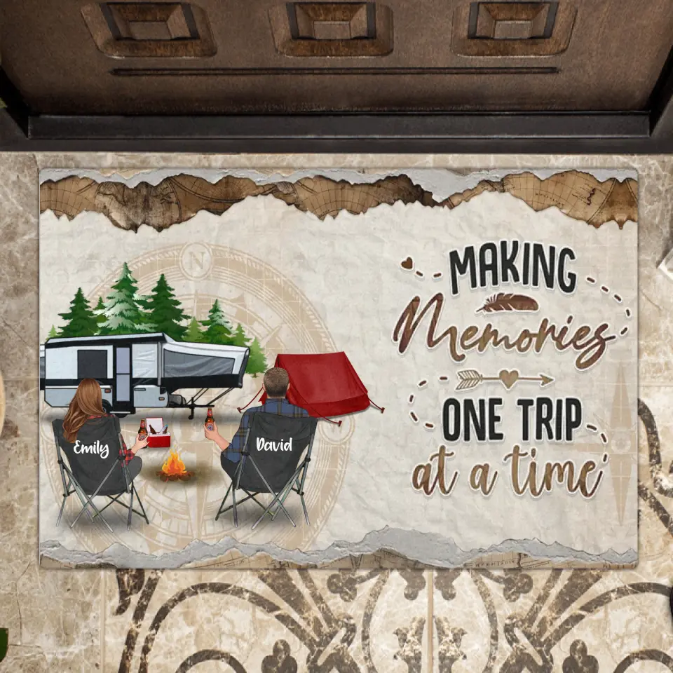 Personalized Couple Doormat — Making Memories One Trip at a Time