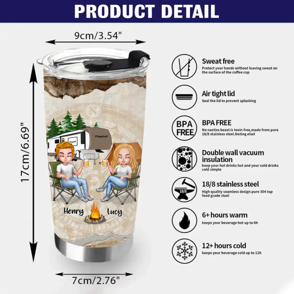 Making Memories One Trip at a Time — Personalized Camping Tumbler for Couples