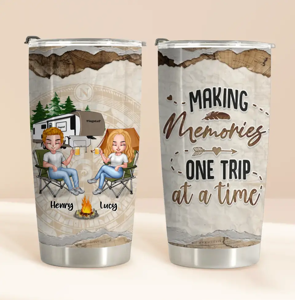 Making Memories One Trip at a Time — Personalized Camping Tumbler for Couples