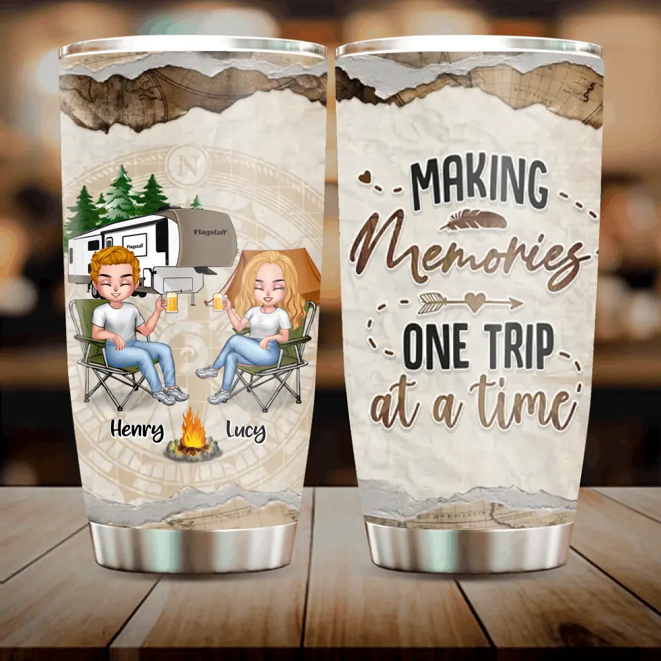 Making Memories One Trip at a Time — Personalized Camping Tumbler for Couples