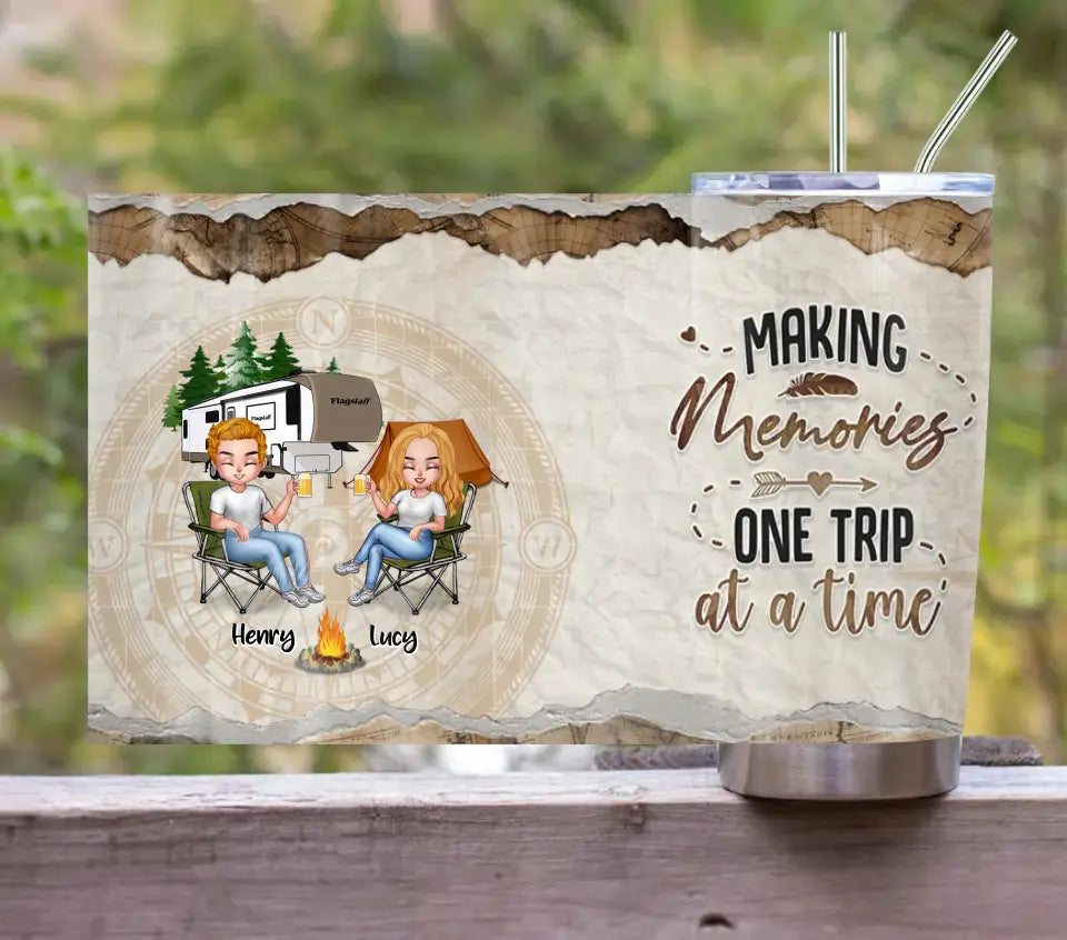 Making Memories One Trip at a Time — Personalized Camping Tumbler for Couples