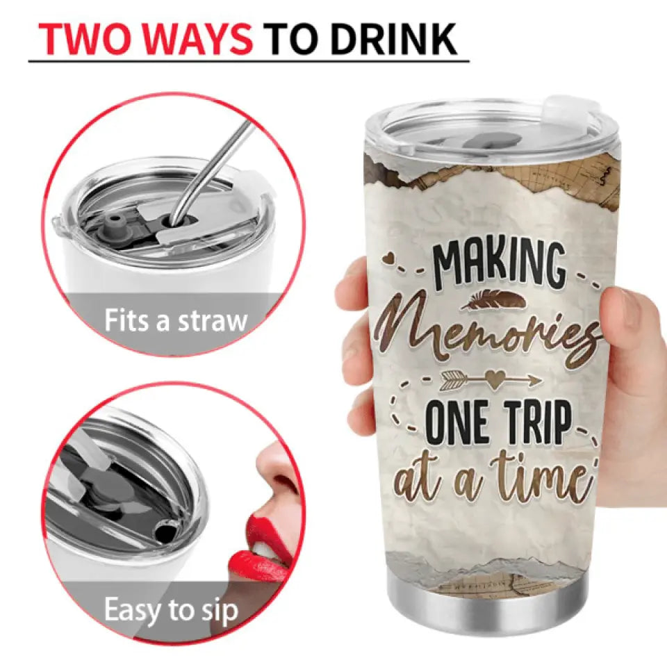 Making Memories One Trip at a Time — Personalized Camping Tumbler for Couples