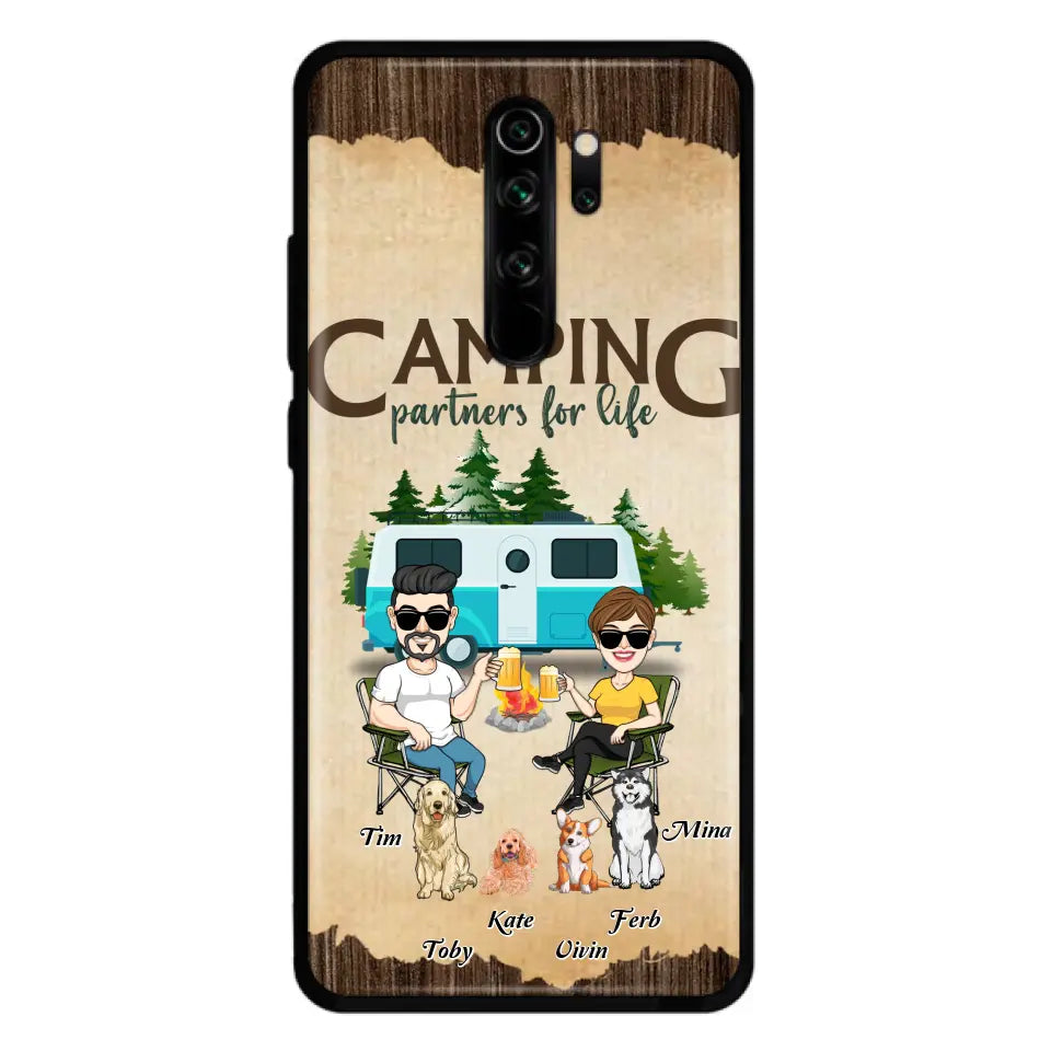Personalized Couple With Dogs Camping Phone Case — Camping Partners for Life