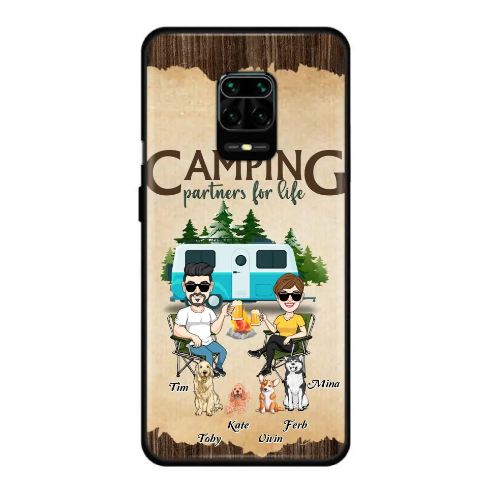 Personalized Couple With Dogs Camping Phone Case — Camping Partners for Life