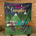 Personalized Camping Quilt & Fleece Throw Blanket — Life Is Better Around the Campfire