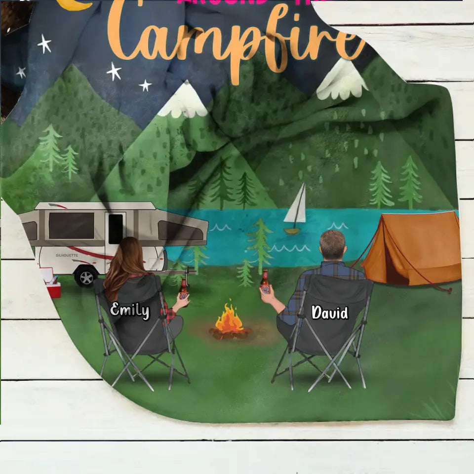 Personalized Camping Quilt & Fleece Throw Blanket — Life Is Better Around the Campfire