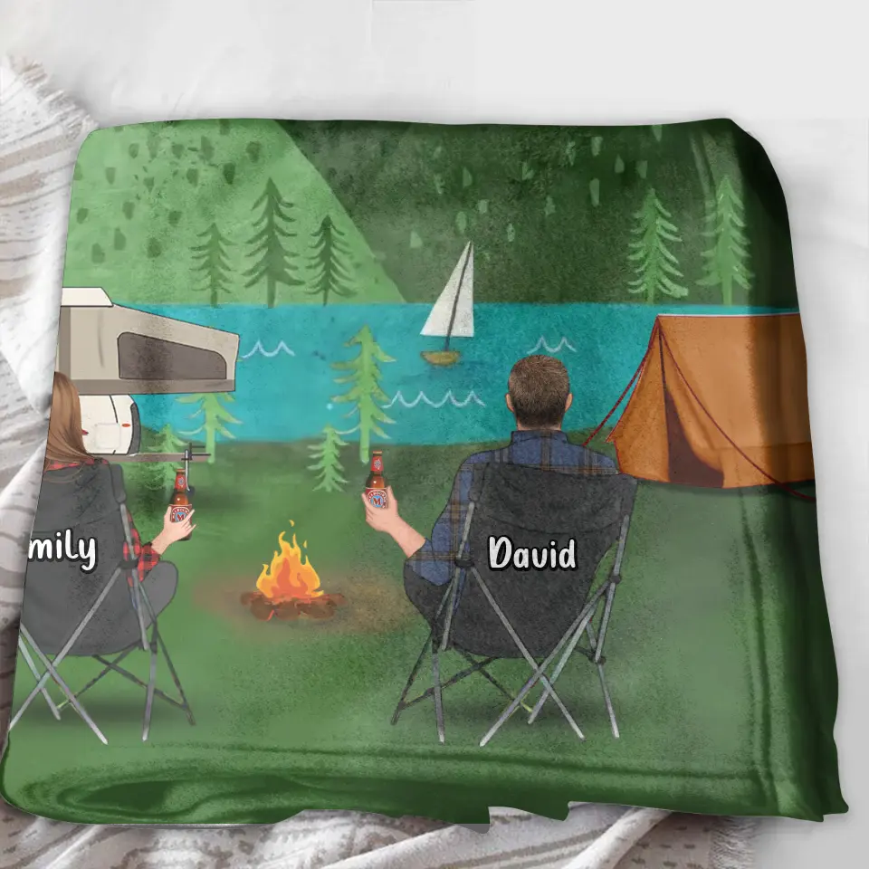 Personalized Camping Quilt & Fleece Throw Blanket — Life Is Better Around the Campfire