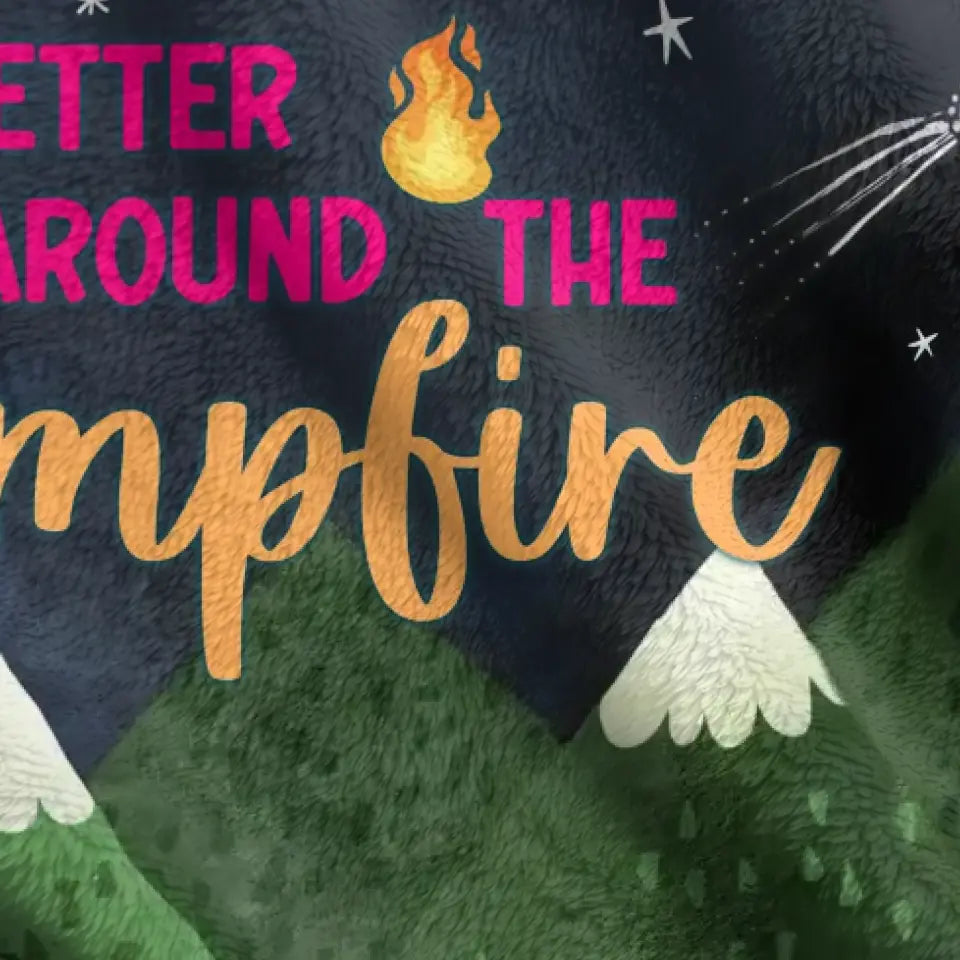 Personalized Camping Quilt & Fleece Throw Blanket — Life Is Better Around the Campfire