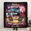 Personalized Camping Quilt, Fleece Throw Blanket or Pillow Cover — Making Memories One Campfire at a Time