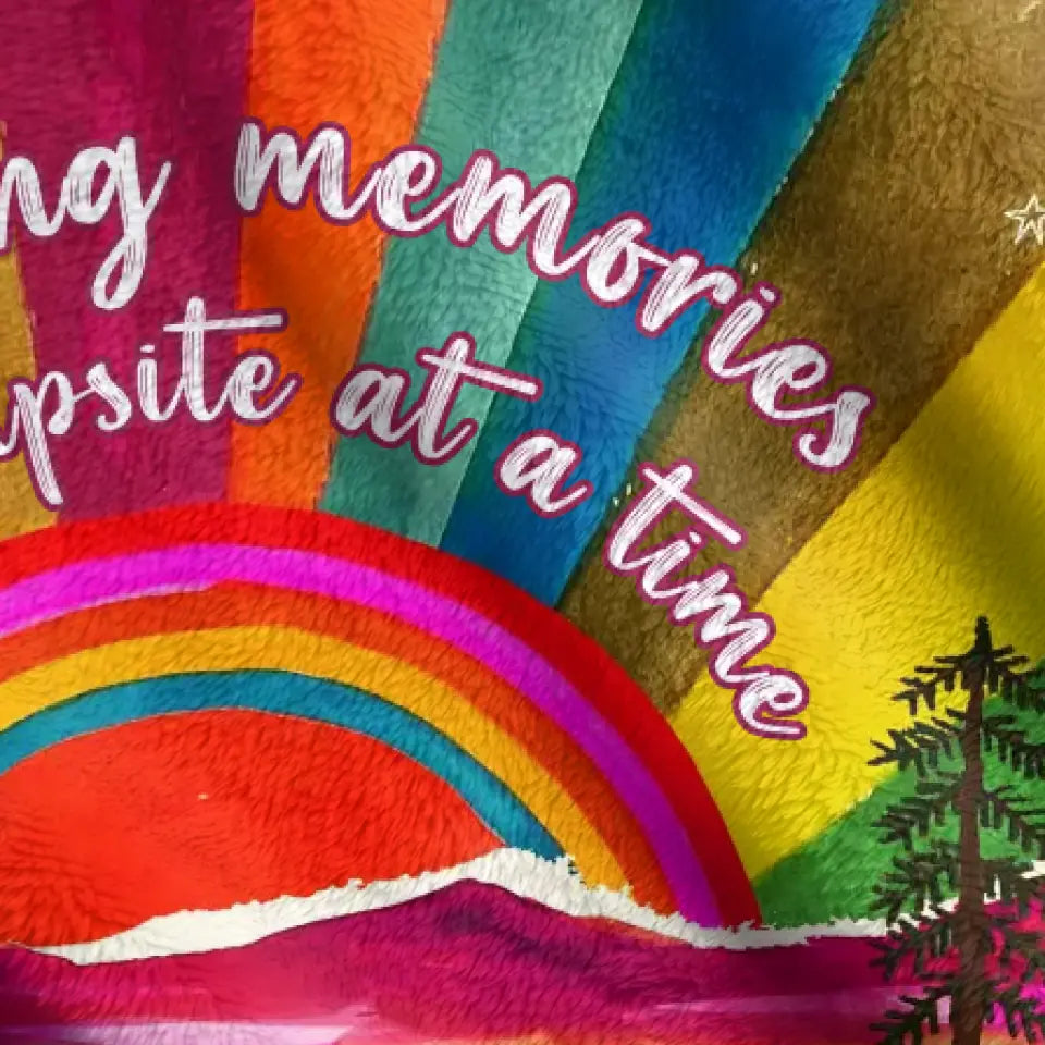 Personalized Watercolor Camping Quilt & Fleece Throw Blanket — Making Memories One Campsite at a Time