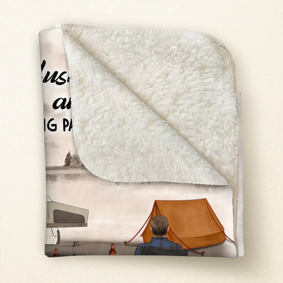 Happy Campers — Personalized Retro Vintage Camping Quilt & Fleece Blanket for Families
