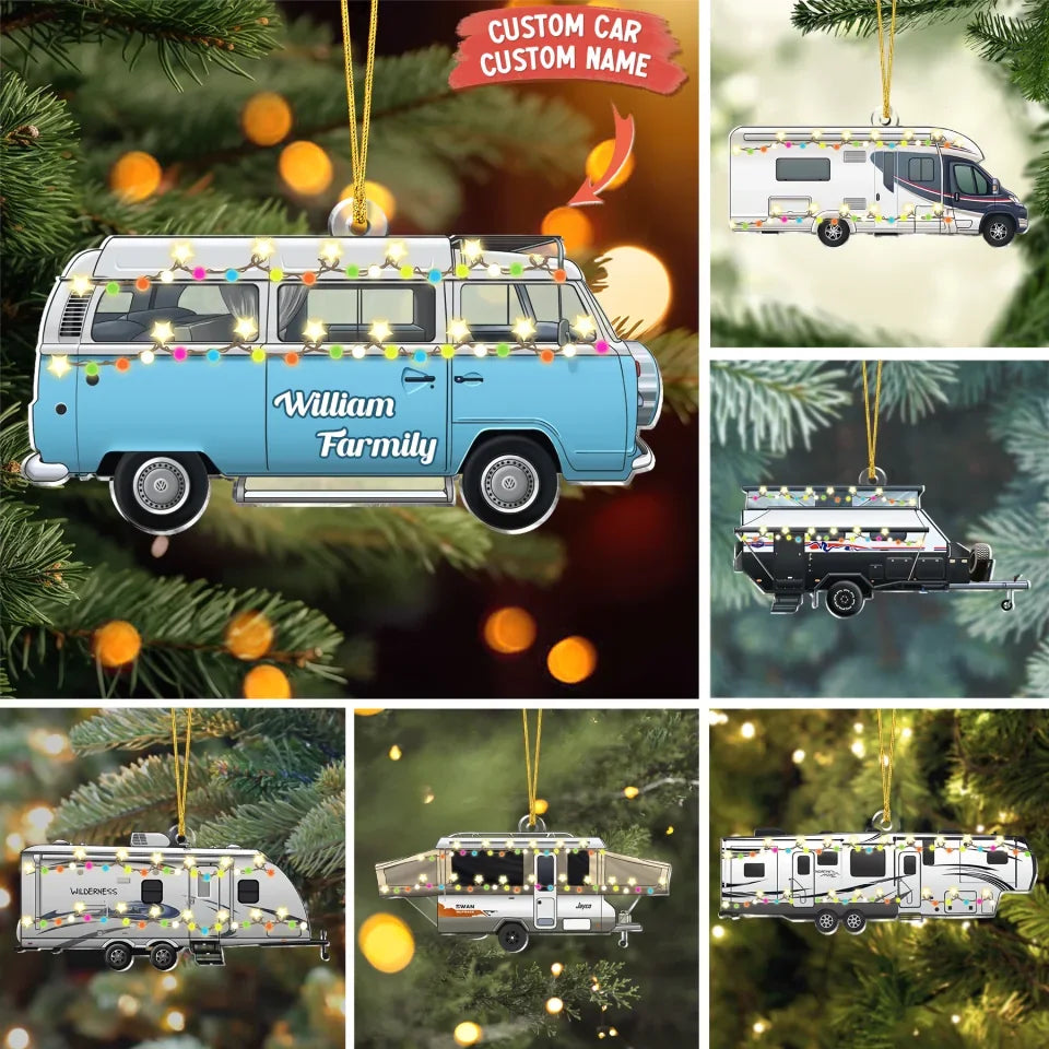 Camping Is Our Happy Place — Personalized Camping Acrylic Ornament