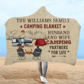 Camping Partners For Life — Personalized Hooded Blanket for Couples & Families