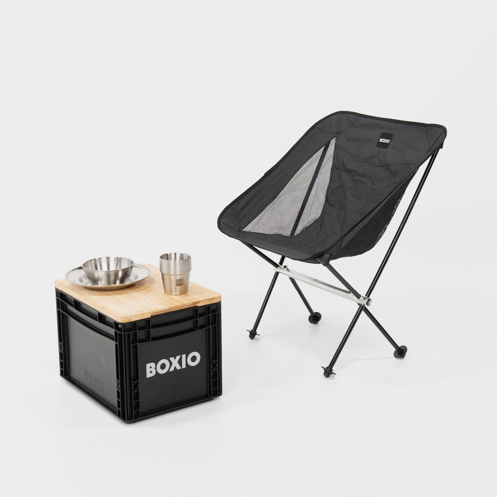 BOXIO CHAIR Set of 4 — Ultralight Folding Camping Chairs with Storage Box