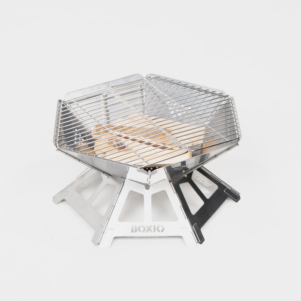 BOXIO FIRE — Lightweight Collapsible Portable Fire Pit & Camp Grill