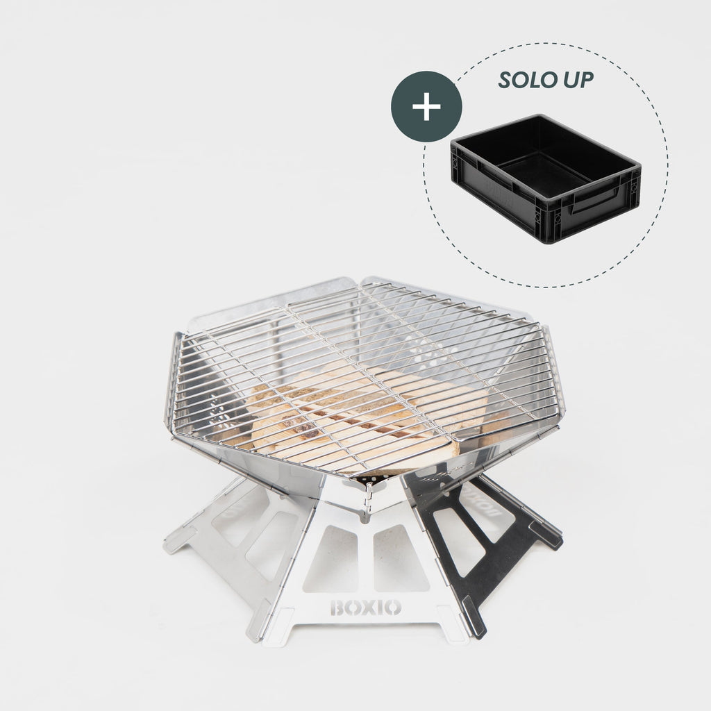 BOXIO FIRE — Lightweight Collapsible Portable Fire Pit & Camp Grill