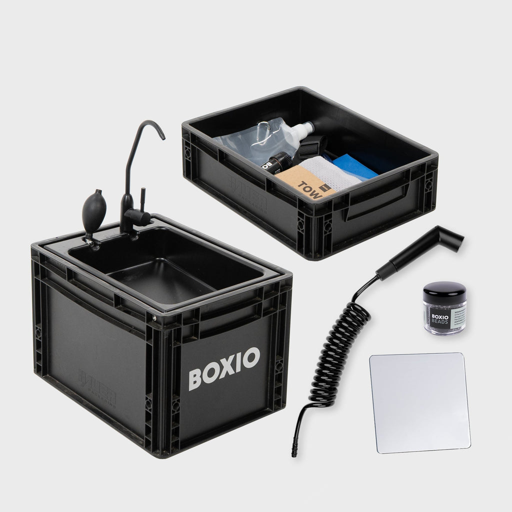 BOXIO WASH MAX+ — Modular Camping Sink with Water Filter System