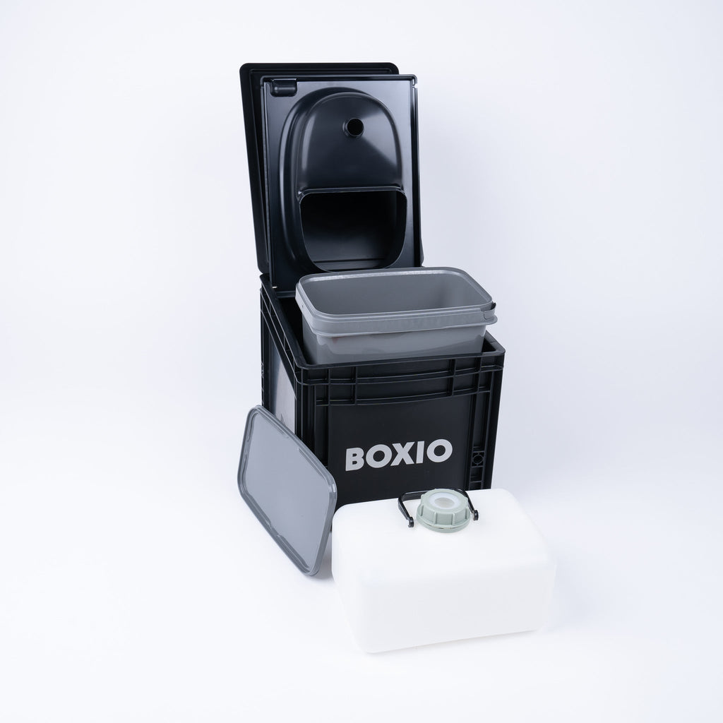 BOXIO SANITARY — Complete Portable Camping Bathroom Bundle in Two Euroboxes