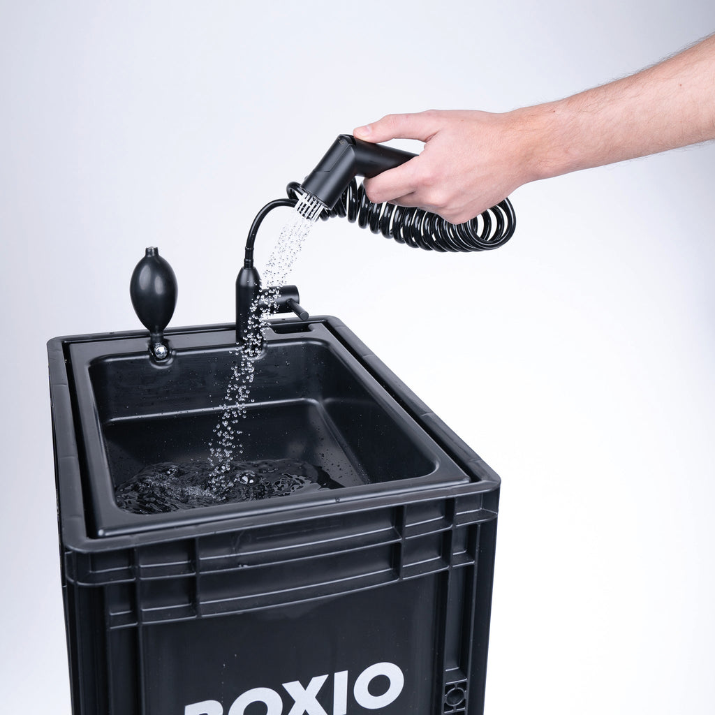 BOXIO WASH PLUS — Portable Camping Sink & Shower Starter Set