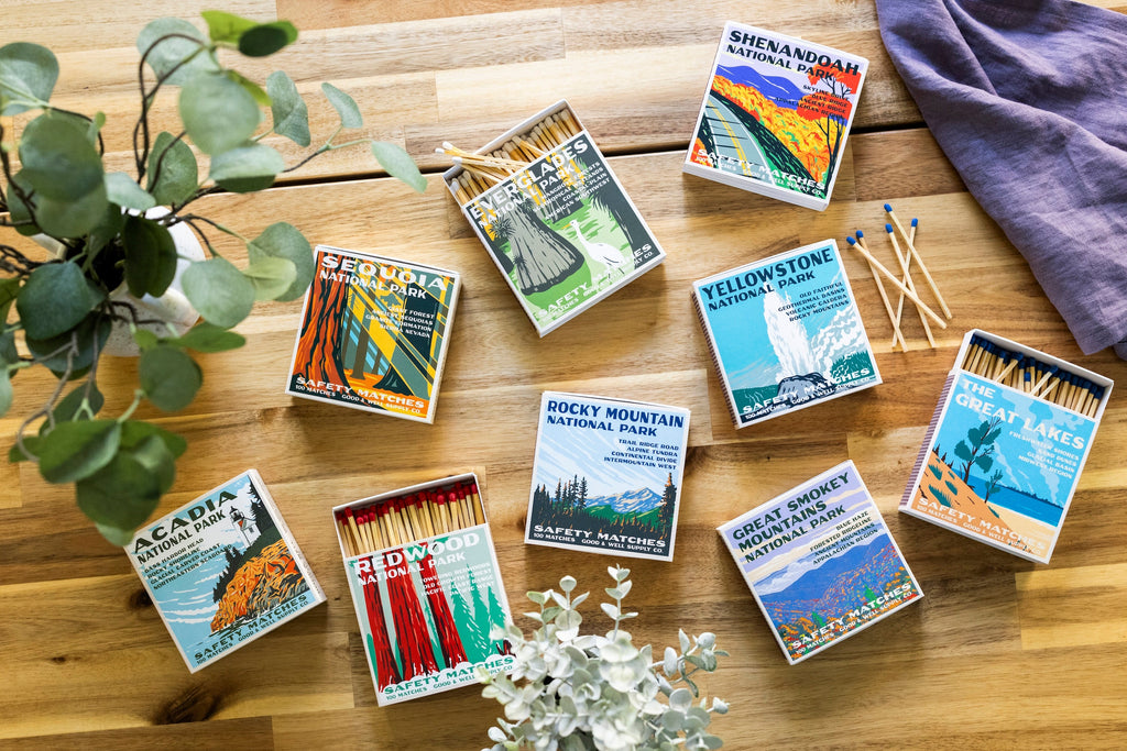 Rocky Mountains Vintage National Park Cabin Matches