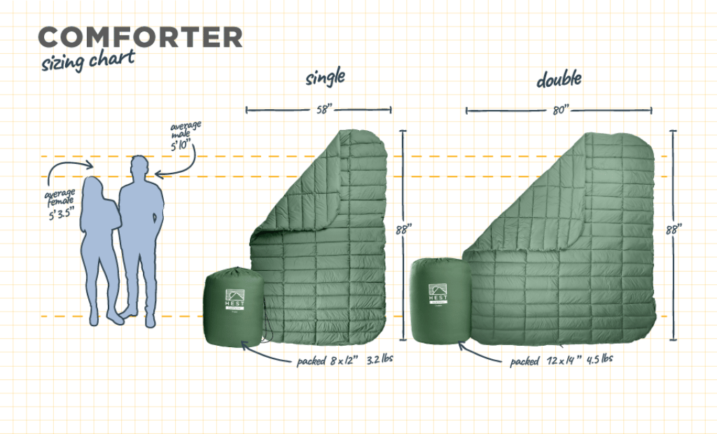 HEST Comforter — Packable Outdoor Comforter with Cinch & Tuck Footbox