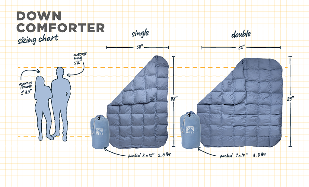 HEST Down Comforter — Packable Outdoor Down Comforter for Camping