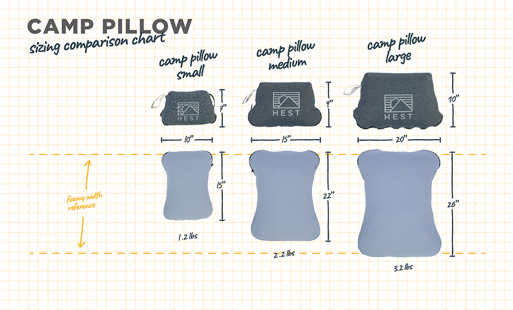 HEST Camp Pillow — Memory Foam Travel & Camping Pillow