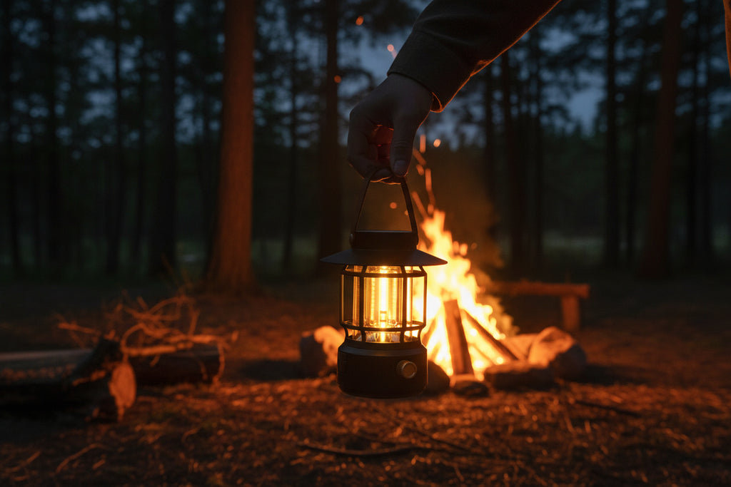 Retro Rechargeable LED Camping Lamp with Stepless Dimming