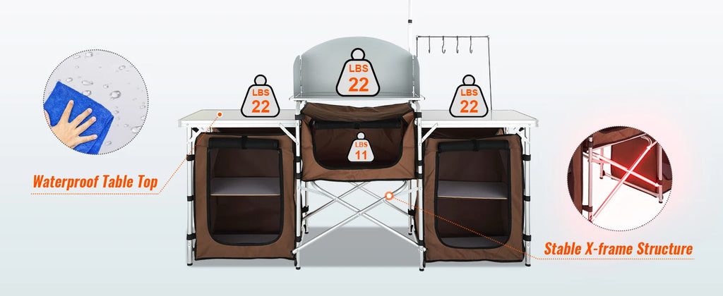 Camp Kitchen Cook Station | Foldable Outdoor Cooking Table