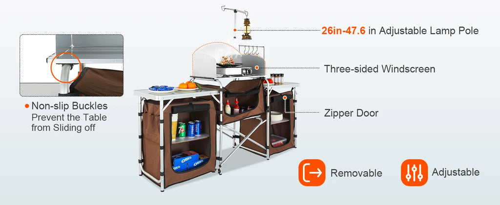 Camp Kitchen Cook Station | Foldable Outdoor Cooking Table