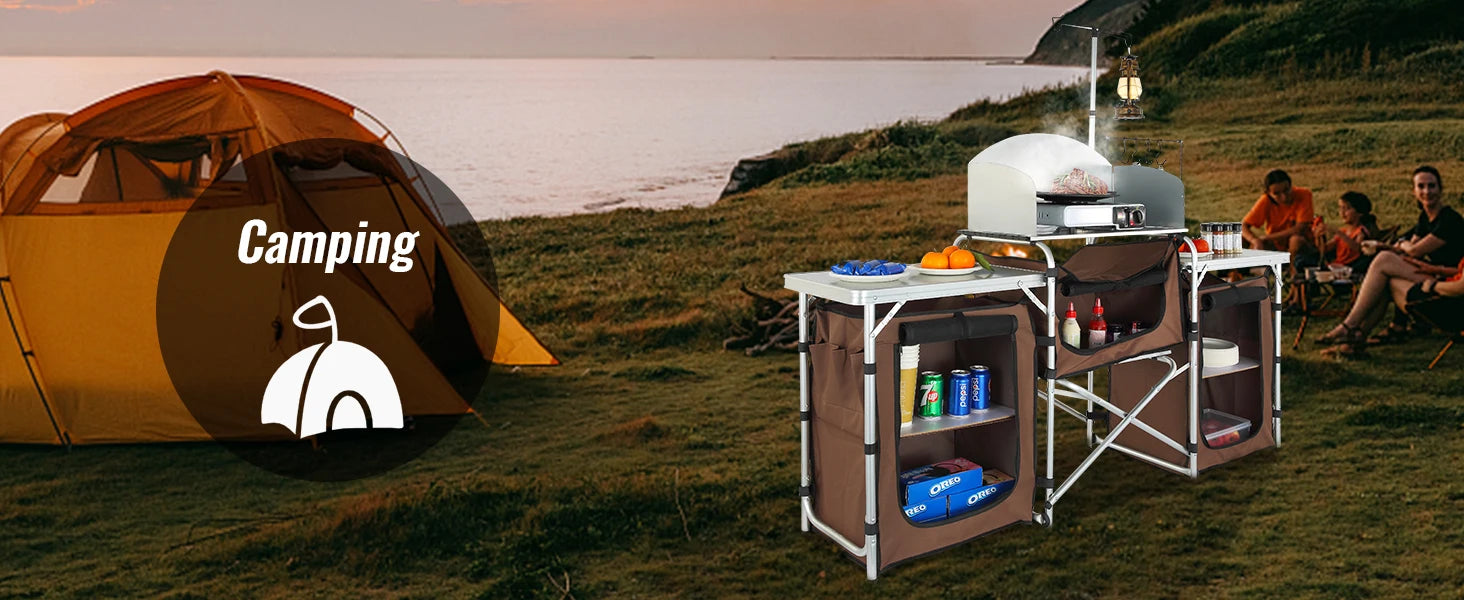 Camp Kitchen Cook Station | Foldable Outdoor Cooking Table