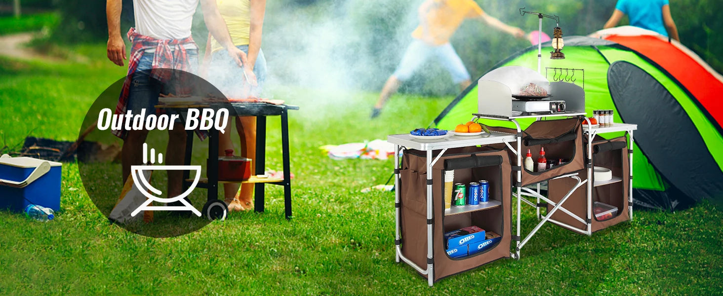 Camp Kitchen Cook Station | Foldable Outdoor Cooking Table