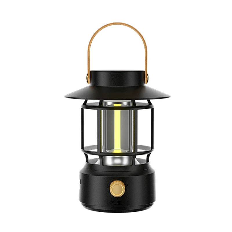 Retro Rechargeable LED Camping Lamp with Stepless Dimming