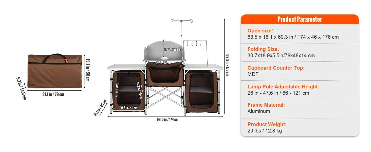 Camp Kitchen Cook Station | Foldable Outdoor Cooking Table
